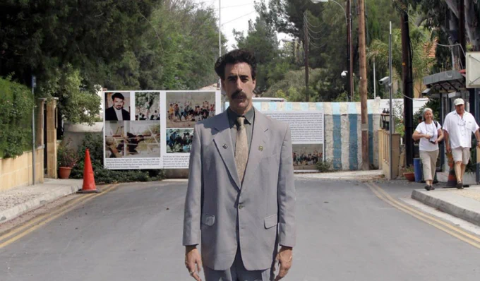 Borat Sagdiyev visiting Ledra Palace for his Cyprus Reportage