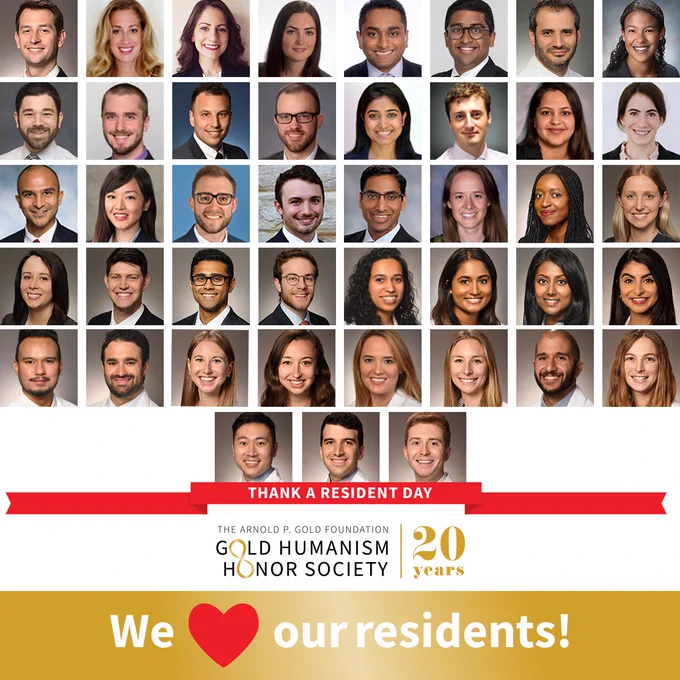 Composite picture of general surgery residents at Jefferson on Thank a Resident Day.