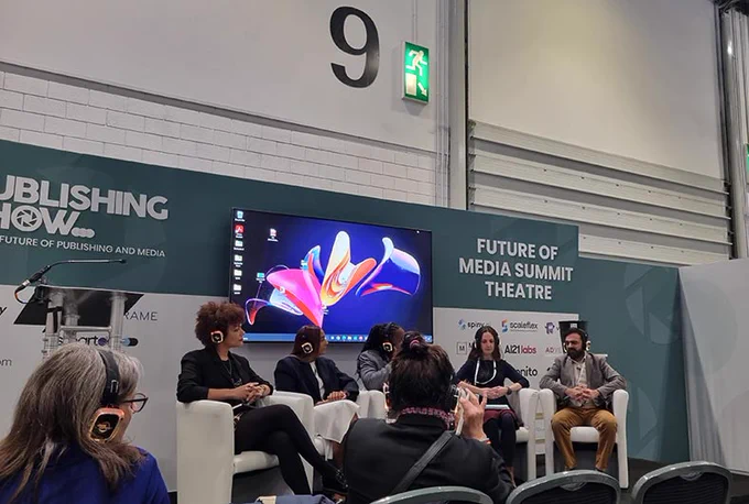 Photograph from the Publishing Show featuring the panelists