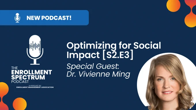 Graphic: New Podcast. Optimizing for Social Impact [S2.E3] with special guest Dr. Vivienne Ming