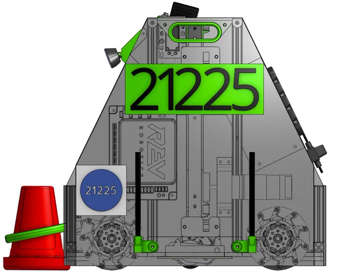 @Onshape CAD drawing of robot full assembly from side view. Team CAD'd 45 parts of the robot this year and put them together virtually before assembling in the real world. After CAD was complete, they used laser cutters, cnc routers and @Prusa 3D printers to make their parts.  
