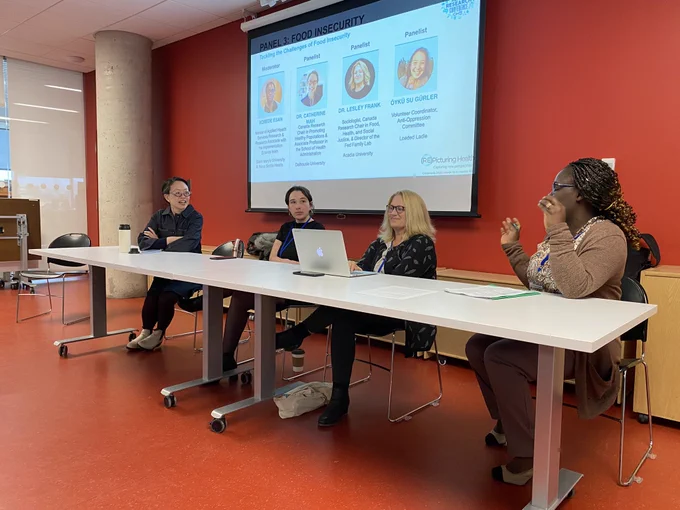 A picture of the panelists & moderator during the “Food Insecurity” panel.