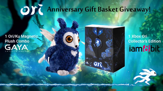 Ori Anniversary Gift Basket Giveaway - 1 Ori/Ku Magnetic Plush Combo and 1 Xbox Ori Collector's Edition by Iam8bit