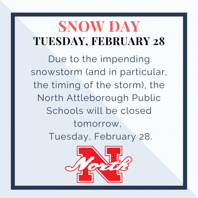 snow alert - school closed tomorrow