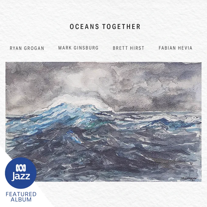 A watercolour painting of a blue wave in the ocean