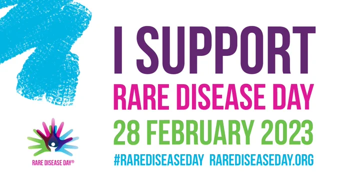 Image with the text: I support rare disease day 28 february 2023