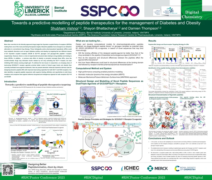 (2023 tweeter conference @RoySocChem) entitled "Towards a predictive modelling of peptide therapeutics for the management of Diabetes and Obesity". #RSCDigital @SSPCentre