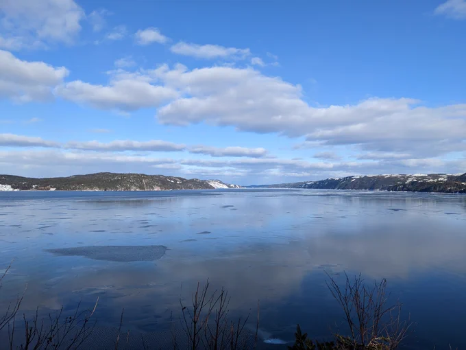 You know it's been cold when there's a thin layer of ice on Smith Sound.