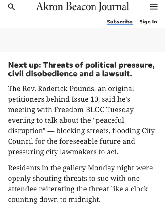 Dr Rev Pounds said we will be blocking streets, flooding City Hall for the foreseeable future to pressure City Hall. Also we will be suing.
