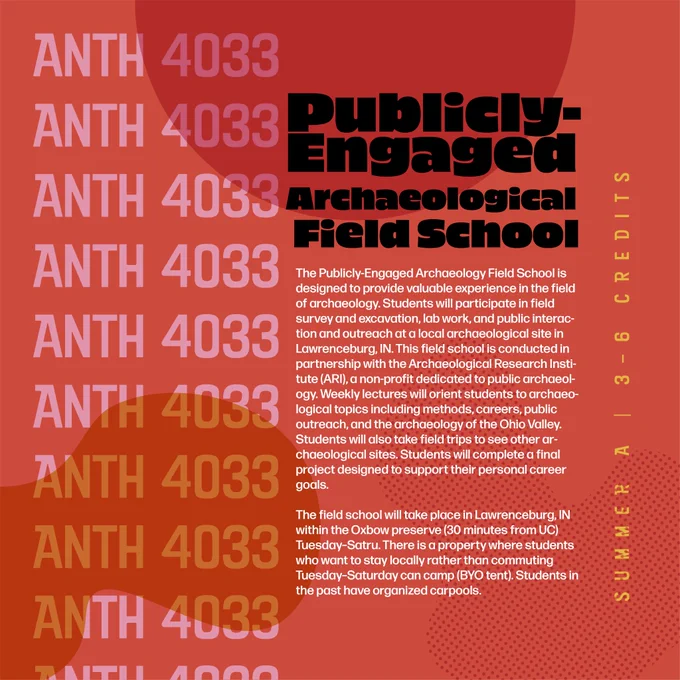 orange flyer with organic shape and text