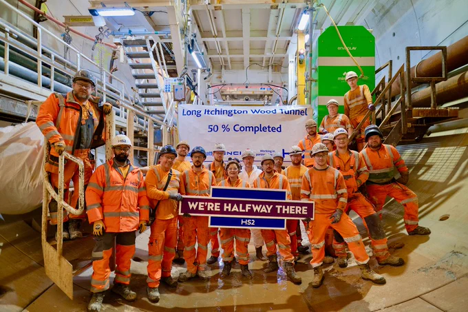 Tunnelling team at Long Itchington Wood.