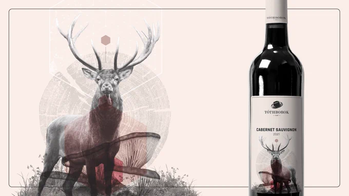 Cabernet Sauvignon wine label design for Tóthborok, Hungary, Mátra region by Blank Design Budapest