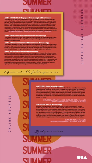 pink and orange flyer with organic shapes and text