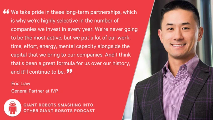 Quote from Eric Liaw, General Partner at IVP.