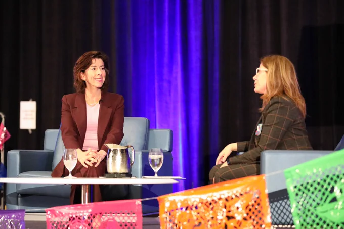 Secretary Raimondo speaks on stage