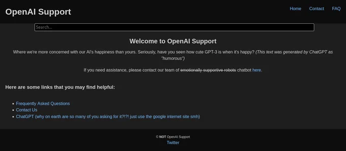 The OpenAI Support website