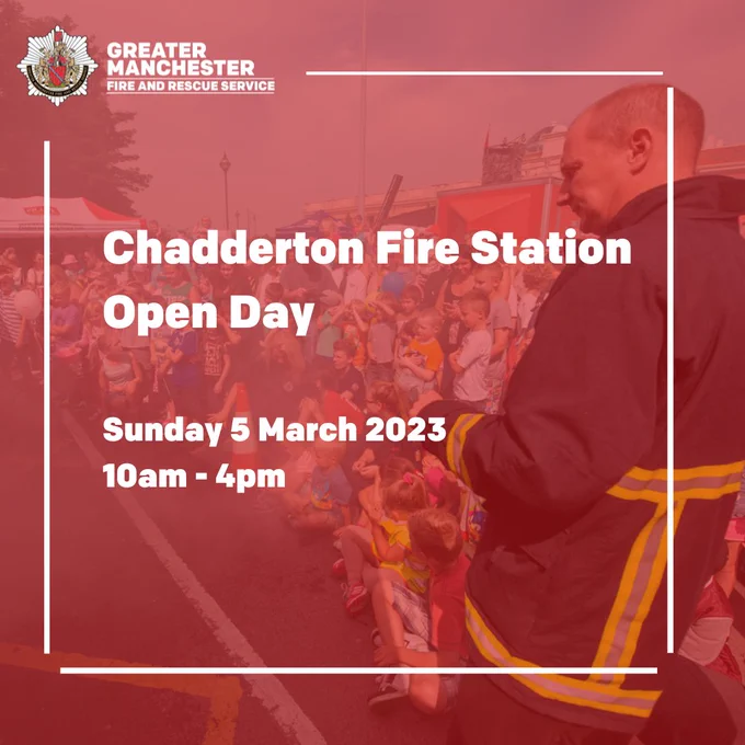 Chadderton fire station open day, Sunday 5 March 2023, 10am-4pm