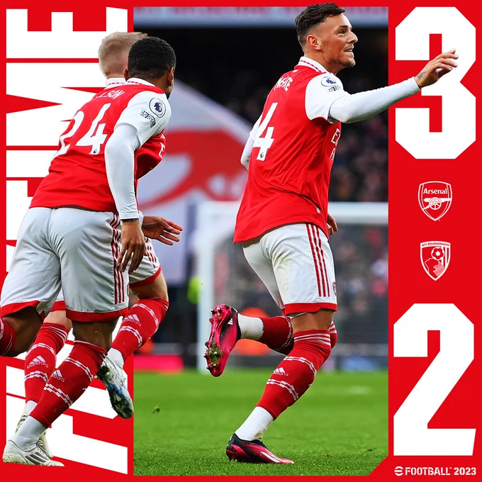 Full-time: Arsenal 3-2 Bournemouth