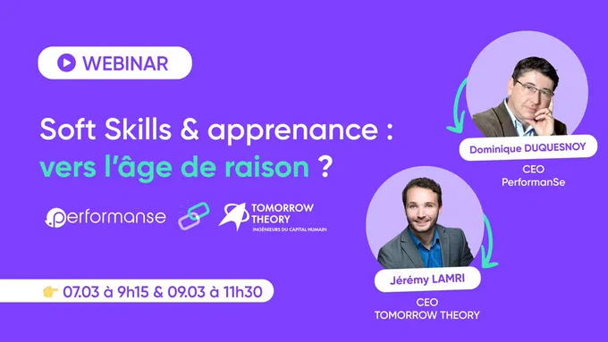 Nous vous donnons RDV les Mardi 7 mars et jeudi 9 mars, pour un webinar dédié à ce sujet. Jérémy Lamri (CEO de Tomorrow Theory) et Dominique Duquesnoy (CEO de PerformanSe) vous donneront leurs points de vue et leurs conseils pour vous emparer du sujet et préparer l’avenir de votre organisation : quels moyens, méthodes, innovations… ? On vous dit tout.