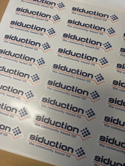 Stickerbogen mit siduction Logo