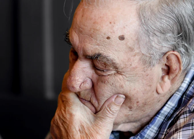 Old man thinking