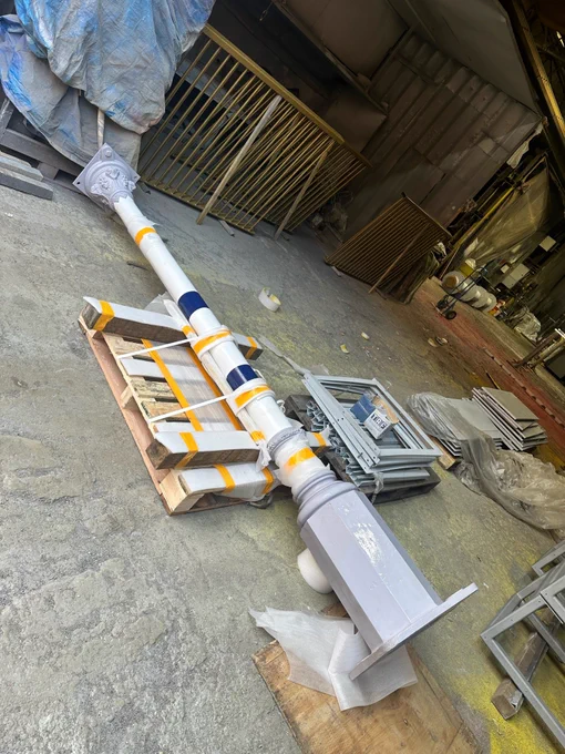 The new cast column, ready to ship to site. Almost indistinguishable from the other 170  year old originals!