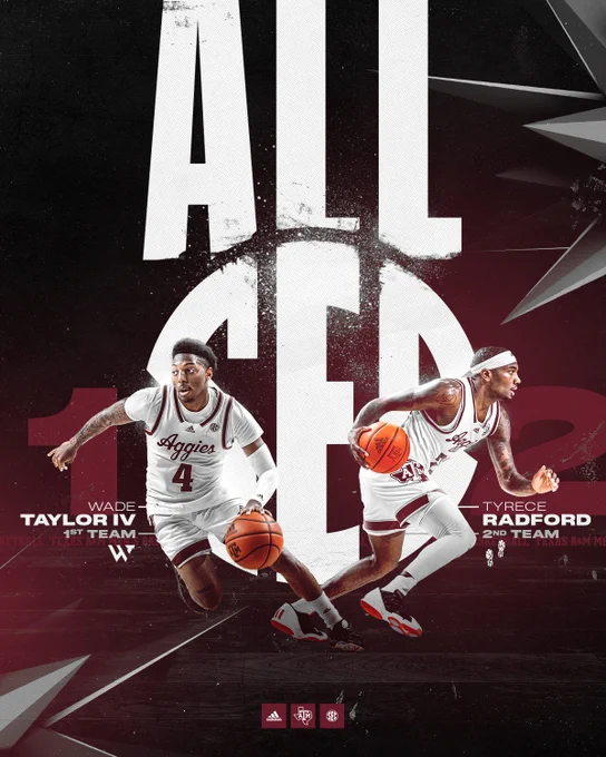 All-SEC Teams: Wade Taylor IV 1st Team, Tyrece Radford 2nd Team