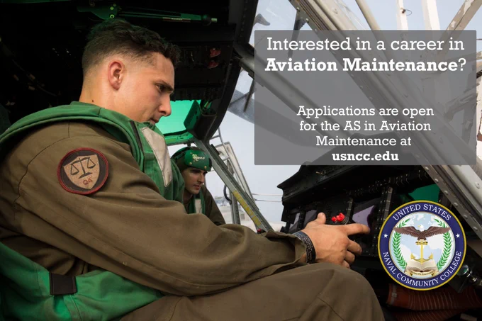 Image: Interested in a career in Aviation Maintenance? Applications are open for the AS in Aviation Maintenance at USNCC.