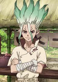 Senku from Dr. Stone (voiced by Aaron Dismuke)