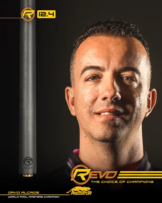 David Alcaide, 2x Winner of the World Pool Masters and 3x Mosconi Cup Champion, shoots with the REVO 12.4.