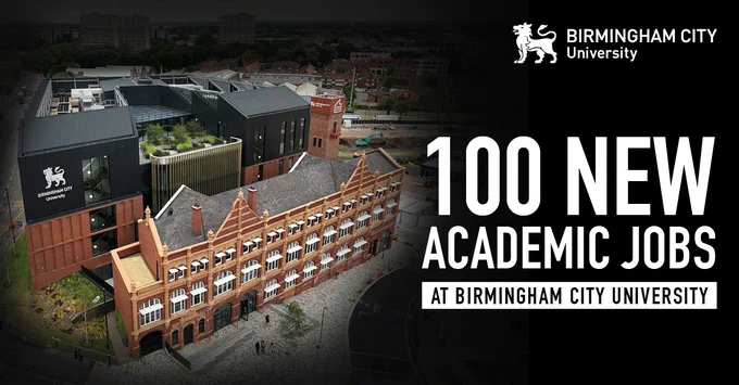 100 new academic jobs at Birmingham City University