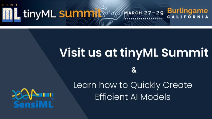 SensiML will be exhibiting and speaking at the tinyML Summit.