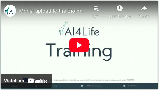 Screenshot of a training video in the AI4Life Youtube channel