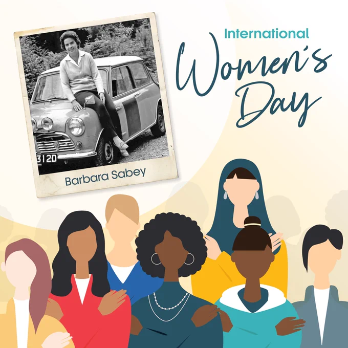 International Women's Day illustration and image of Barbara Sabey