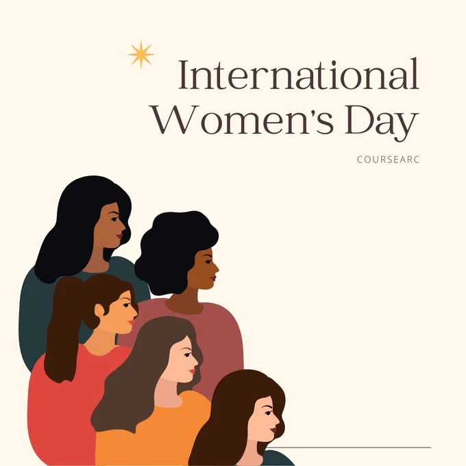 Graphic of group of women with text that says International Women's Day