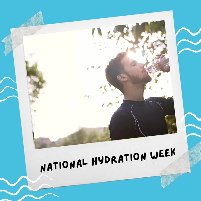 Man drinking water.