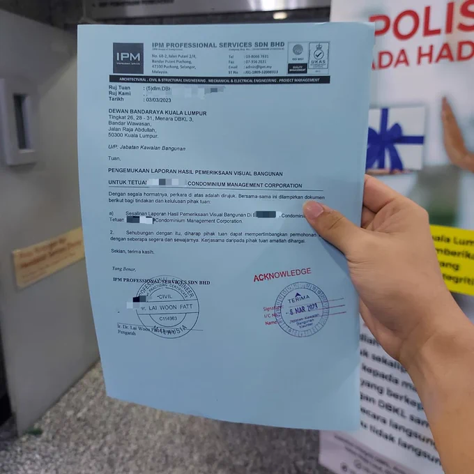 📒 Completed building inspection report of a condominium and submitted to Kuala Lumpur City Hall (DBKL). 🏢🏢🙏🙏

#IPMProfessionalServices #ProfessionalConsultant #BuildingInspection #EngineeringInspection #BuildingAudit #BuildingAssessment #PemeriksaanBangunan #DBKL #MBSJ #MBPJ #MPAJ #MPKj

*****************************
💻 Website: https://ipm.my/
📩 Email: admin@ipm.my
☎ Call: 03-8066 7631 (Selangor/ Kuala Lumpur)
☎ Call: 07-355 5631 (Johor Bahru)
🔗 Facebook: https://www.facebook.com/IPMProfessionalServices/
🔗 LinkedIn: https://www.linkedin.com/company/ipm-professional-services/