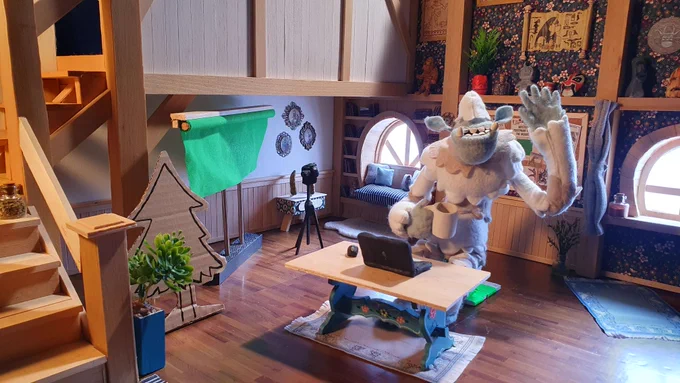 Set photo of the stop motion animation project "Home Office Yet".