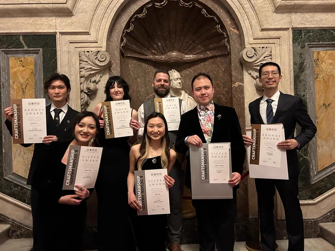 BCU School of Jewellery staff and students celebrating their Goldsmith awards