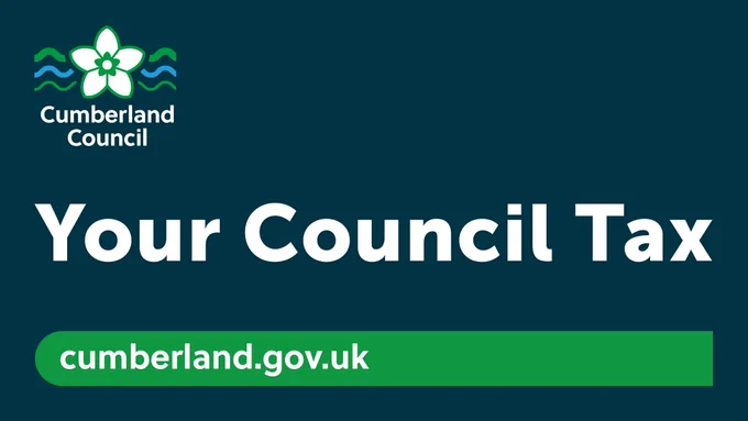 Cumberland Council logo. Text reads: Your Council Tax. cumberland.gov.uk