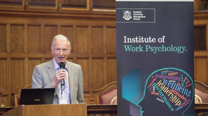 Peter Warr speaks at the Institute of Work Psychology, Sheffield