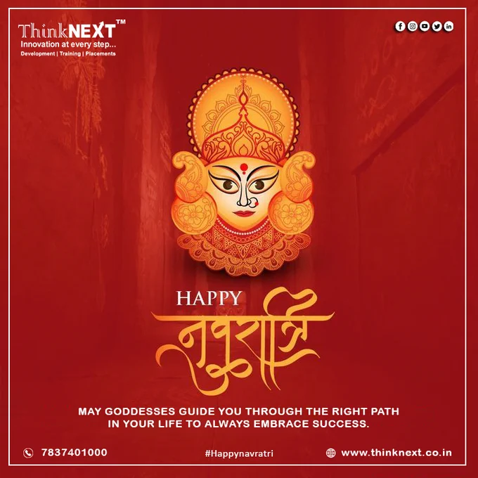 May you find happiness, health, and prosperity in this coming year.
ThinkNEXT Technologies Private Limited Wishes you a blessed and Happy Navratri. May this occasion of Navratri bring into your life new hopes, opportunities, and challenges to make it a prosperous one.
.
#ThinkNEXT #HappyNavratri #NavratriSpecial #navratrifestival #indianfestival #GoddessDurga #maadurga #happynavratriwishes