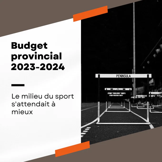 La Coalition pour l’avenir du sport au Québec (CASQ) s'attendait à mieux du budget 2023-2024 du Gouvernement du Québec