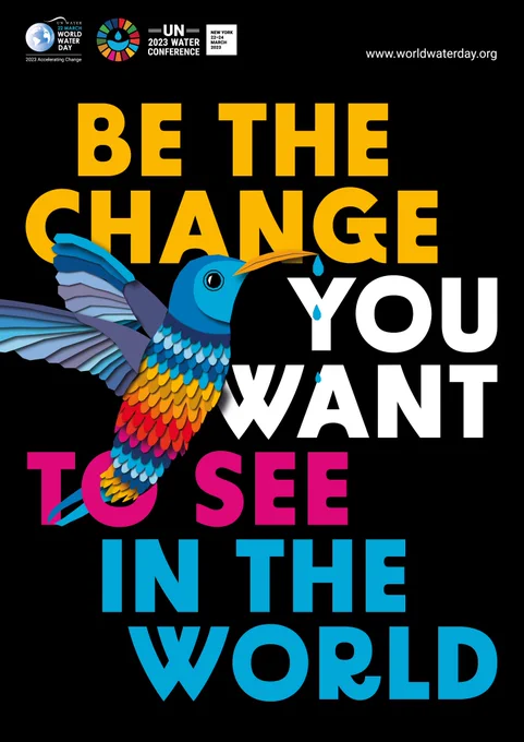 Animated hummingbird over text that says Be The Change You Want To See In The World