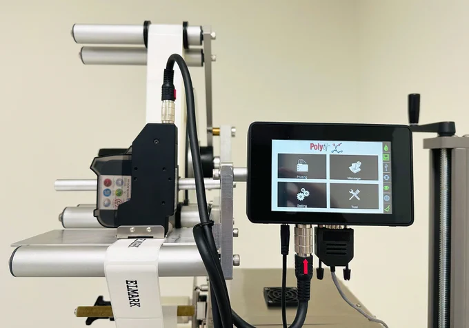 We recently integrated a Polytij system to an SL1500 Wipe On Label Applicator from Universal Labeling Systems. These manual, stepper motor label applicators are ideal for small batch assembly lines.