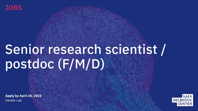 Senior research scientist / postdoc (F/M/D)
Apply by April 30, 2023
Sander Lab