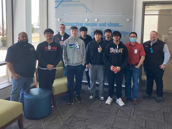 Students from Quincy High School taking a tour of Sabey Data Centers' Quincy, WA campus. 