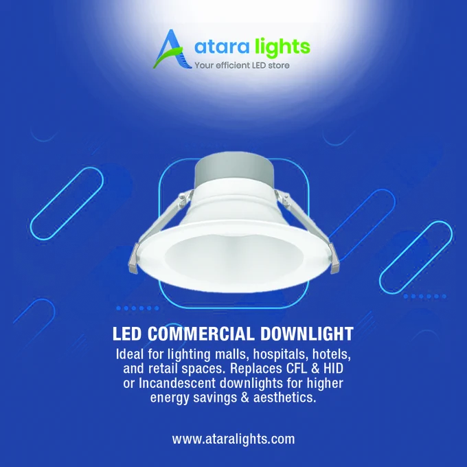 Ideal for lighting malls, hospitals, hotels, and retail spaces. Replaces CFL & HID or Incandescent downlights for higher energy savings & aesthetics.