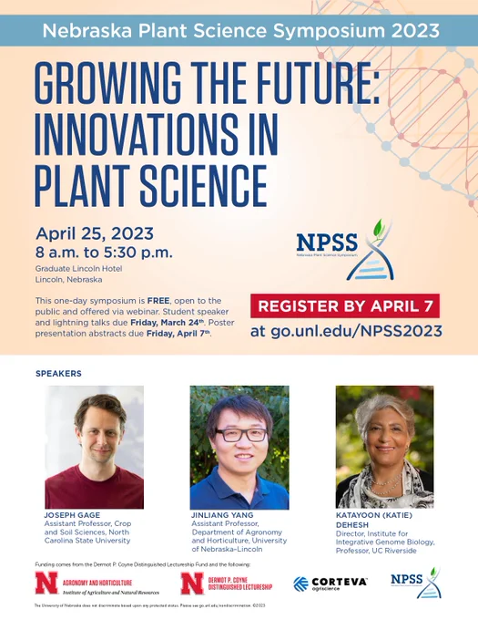 For more information and to register for the event, visit go.unl.edu/NPSS2023. This event is free to attend (including provided lunch) and open to the public. 