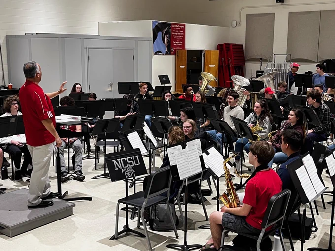 Wind Ensemble rehearsal on 3.22.23